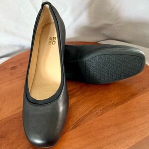 ABEO Cadence Ballet Flats Black Leather Square Toe Comfort 3852 Womens 9 Slip On